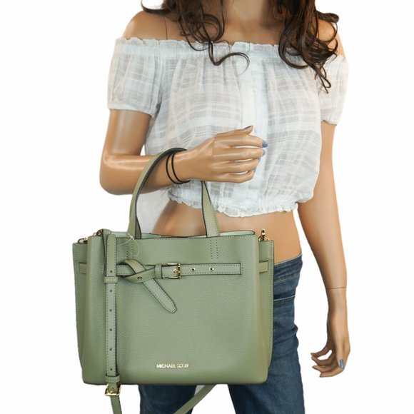 Michael Kors Emilia Large Satchel Shoulder Bag Green